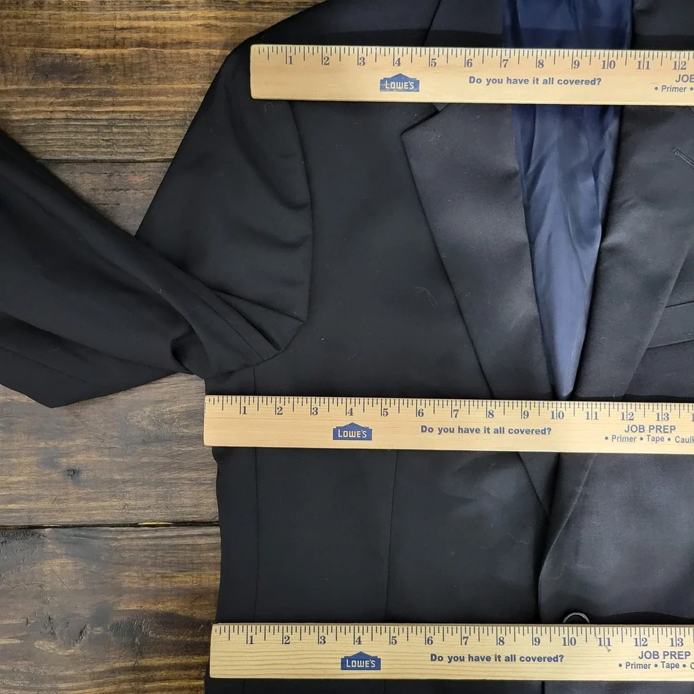 Nautica Men's Sport Coat Blazer Two Button Solid Black‎ Wool Size 40L